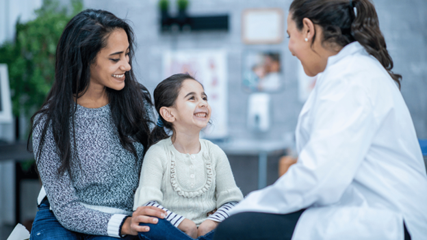 Mother and daughter at CityMD urgent care discussing mono symptoms, contagious period, and school return recommendations